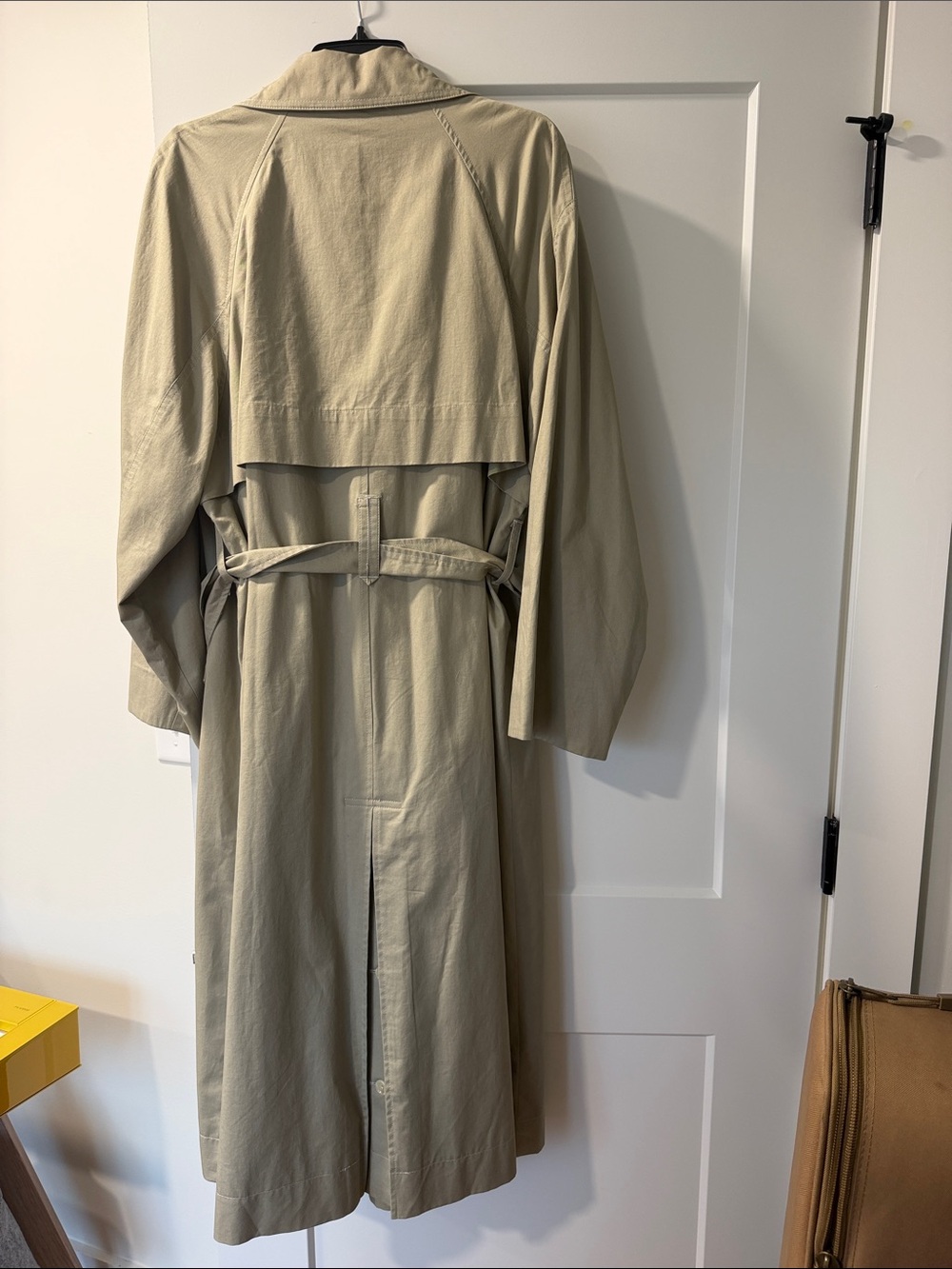 Mango Olive Green Long Trench Coat with Belt - Picture 2 of 8